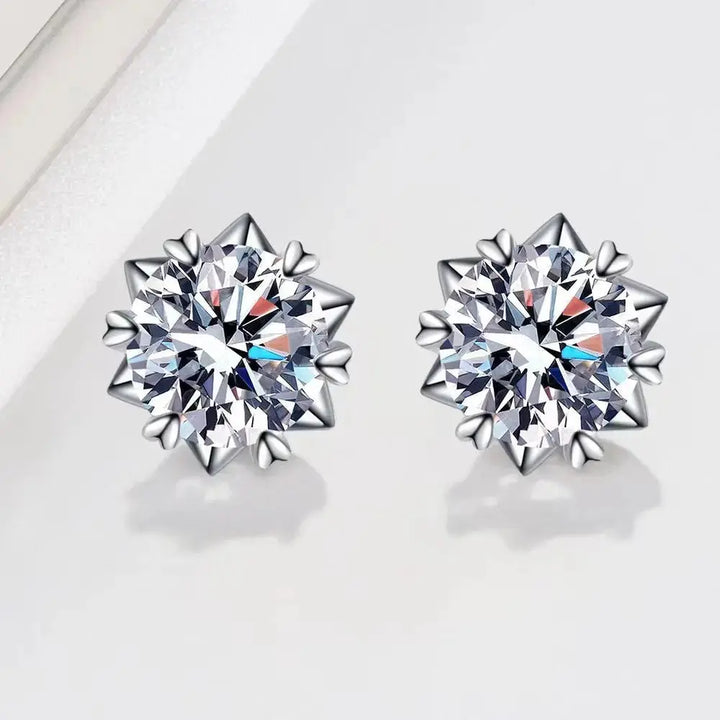 Diamond Snowflake Earrings - Pearl Unique