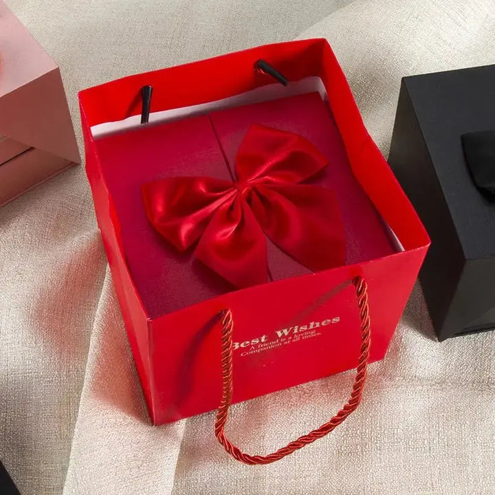 Double Rose Eternal Flower Jewelry Box - Valentine's Day Gift Packaging - Pearl Unique