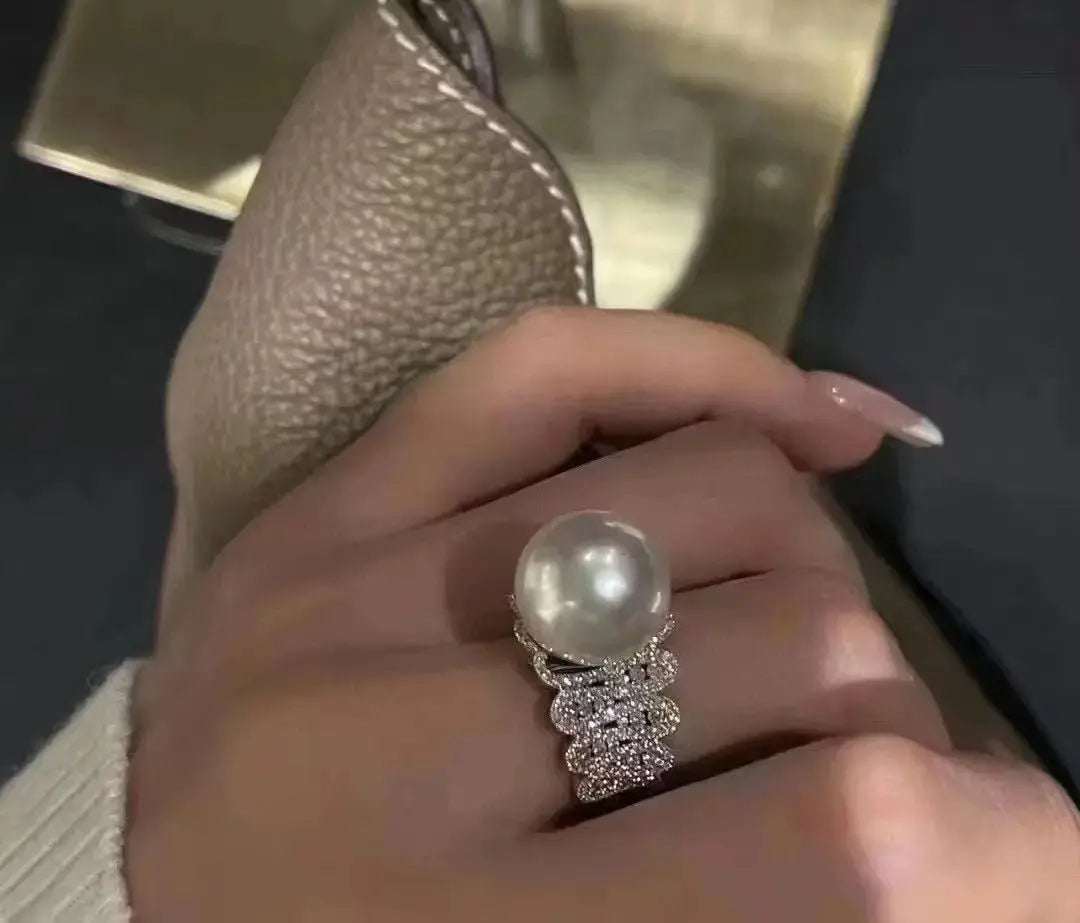 Elegant Silver Pearl Ring - Pearl Unique