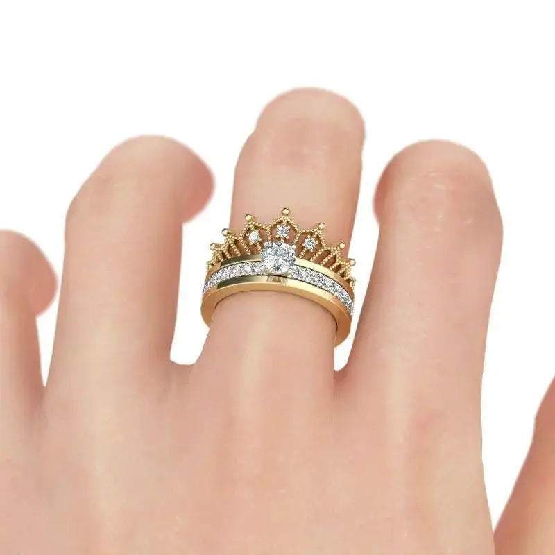 Fashion Two - piece Detachable Crown Women's Ring - Pearl Unique