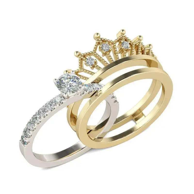 Fashion Two - piece Detachable Crown Women's Ring - Pearl Unique