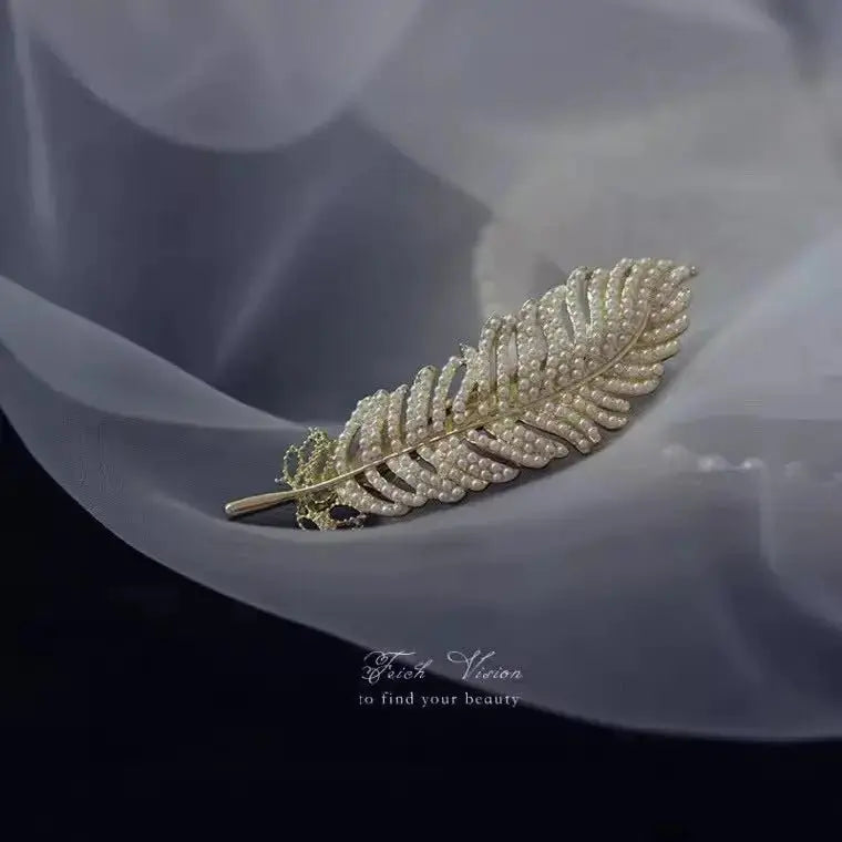 Feather Shap Pearl Hairclip (Big Sale) - Pearl Unique