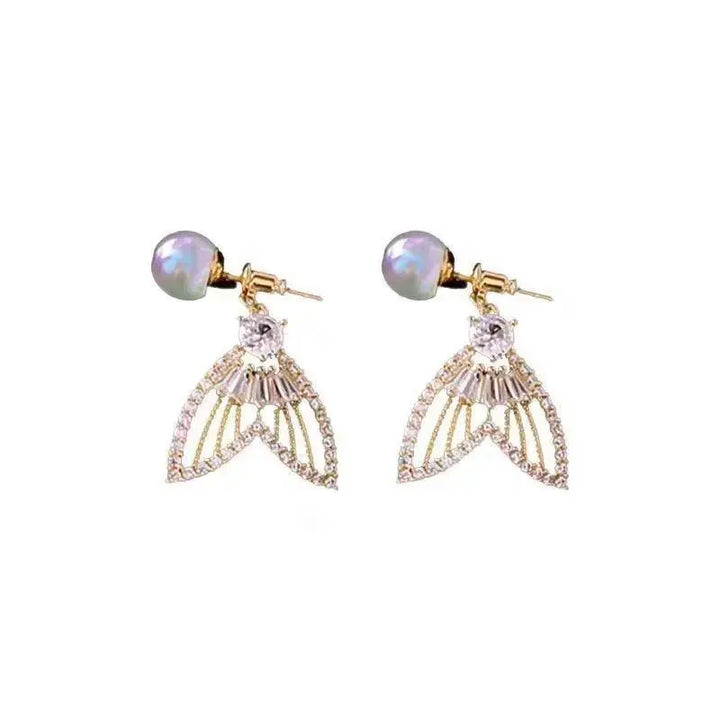 Fishtail Designed Earrings Niche Design High Sense New Trend Earrings - Pearl Unique