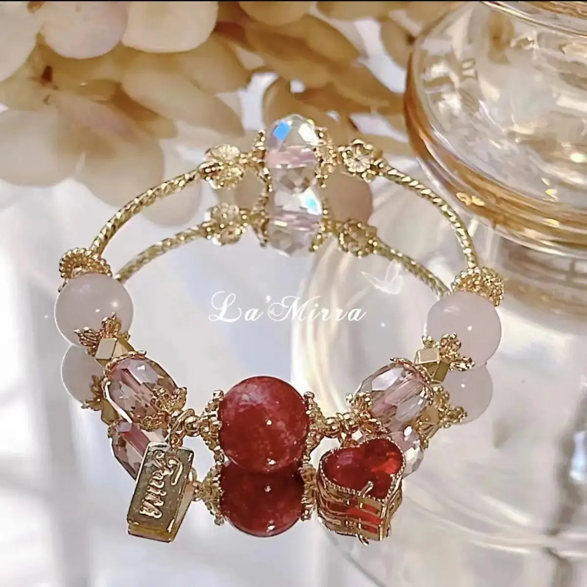 Gentian Stone Crystal Bracelet Blue Sandstone Small Fragrant Gorgeous Court French - Pearl Unique