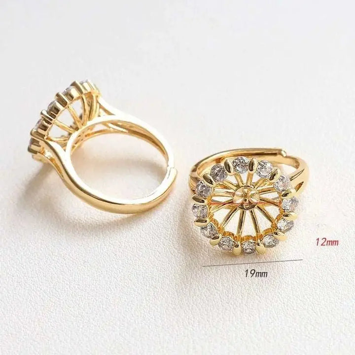 Gold Circle Diamond Ring DIY Set - Pearl Unique