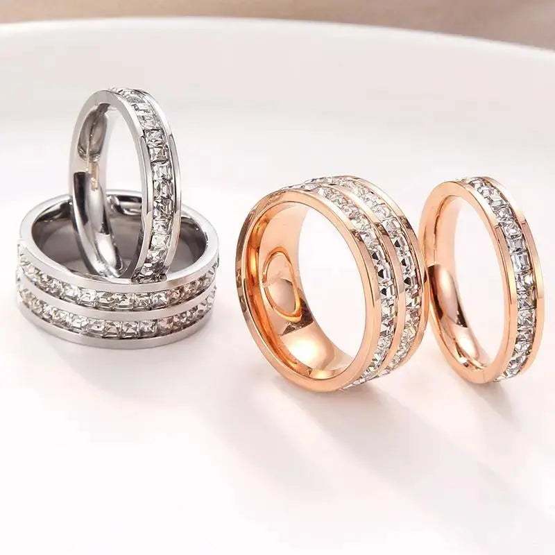 Gypsy Fashion Titanium Steel Couple All Star Ring - Pearl Unique