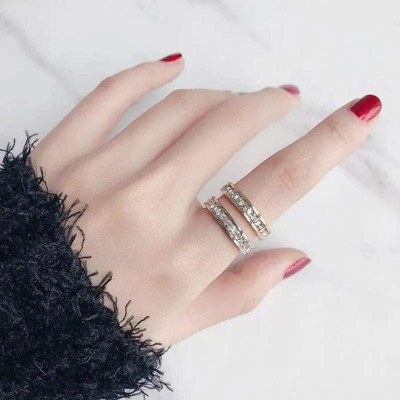 Gypsy Fashion Titanium Steel Couple All Star Ring - Pearl Unique