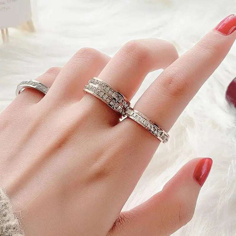 Gypsy Fashion Titanium Steel Couple All Star Ring - Pearl Unique