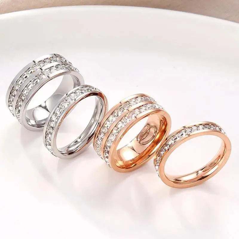 Gypsy Fashion Titanium Steel Couple All Star Ring - Pearl Unique