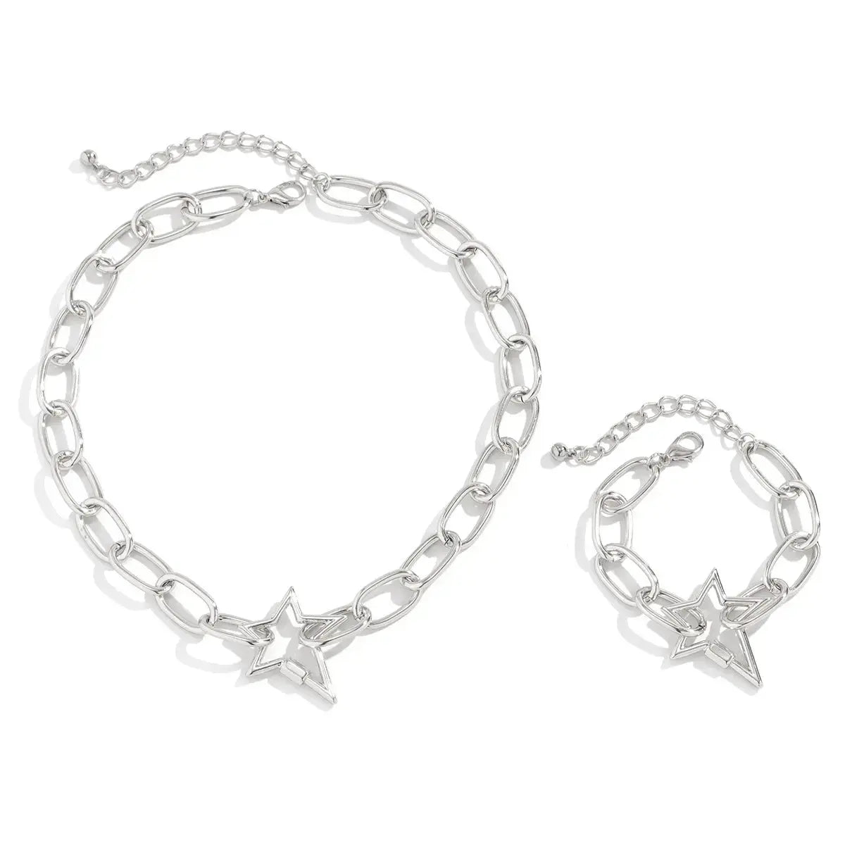 Hip - hop Jewelry Personalized O - chain Metal Jewelry Set, Niche Geometric Versatile Necklace - Pearl Unique