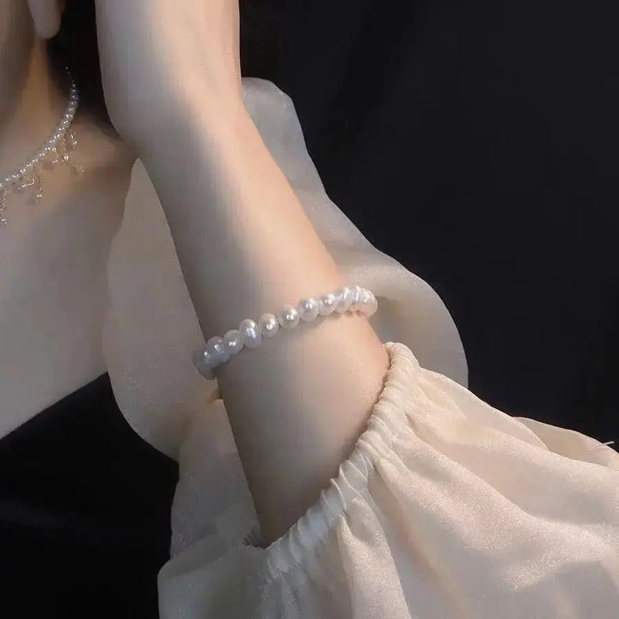 Irregular Magnetic Natural Freshwater Baroque Pearl Bracelet - Pearl Unique