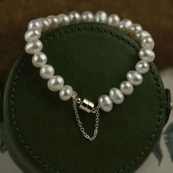 Irregular Magnetic Natural Freshwater Baroque Pearl Bracelet - Pearl Unique