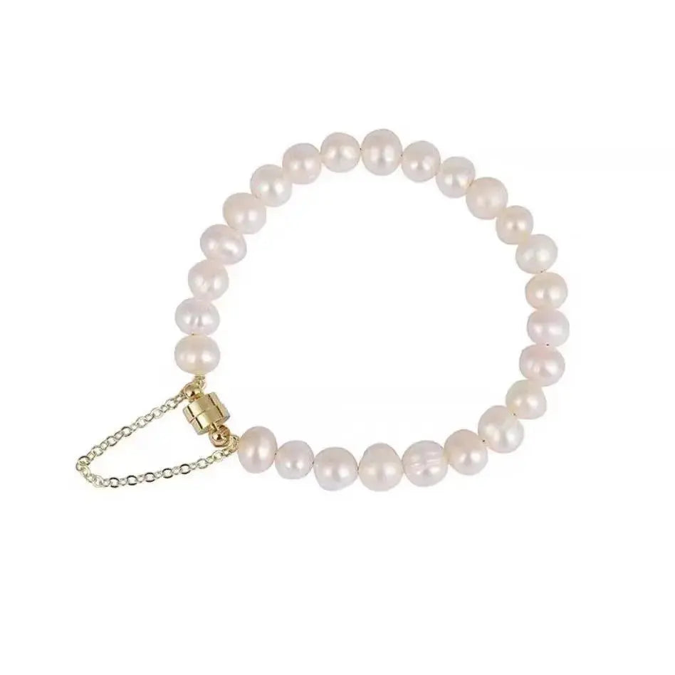 Irregular Magnetic Natural Freshwater Baroque Pearl Bracelet - Pearl Unique