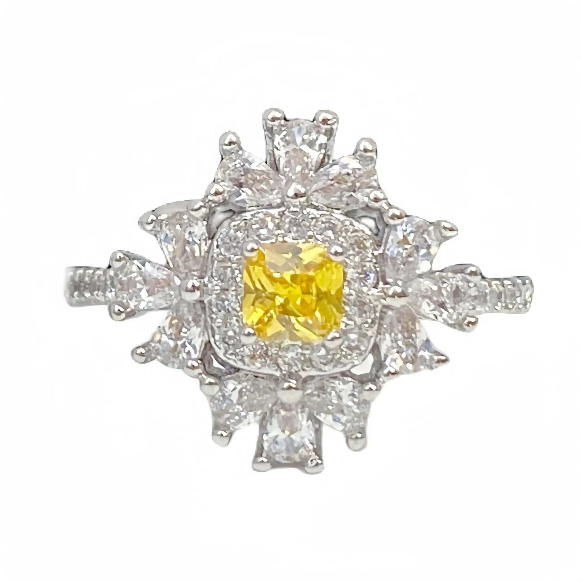 Princess on the Run Gold Plated Ascher Square Zirconium Ring, Pink Vintage Ring Imitation Papalacha - Pearl Unique
