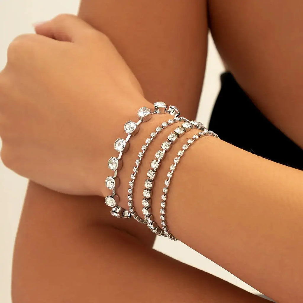 Retro Imitation Pearl Chain Beaded Bracelet, Simple Alloy Love Rhinestone Versatile Fashion Jewelry - Pearl Unique