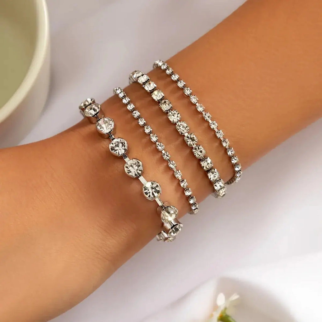 Retro Imitation Pearl Chain Beaded Bracelet, Simple Alloy Love Rhinestone Versatile Fashion Jewelry - Pearl Unique
