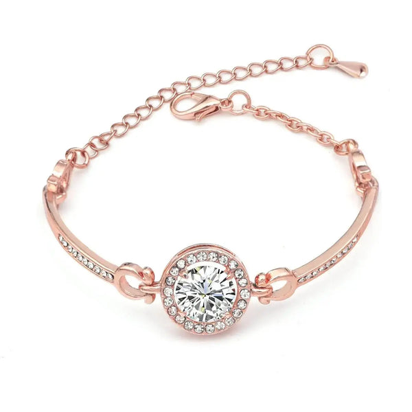 Shining Sun Zircon Simple Watch Style Women's Jewelry Bracelet - Pearl Unique