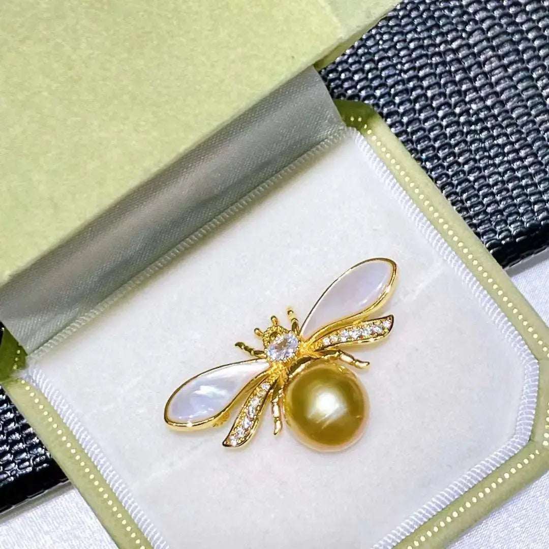 South Sea Golden Pearl Bee Breastpin - Pearl Unique