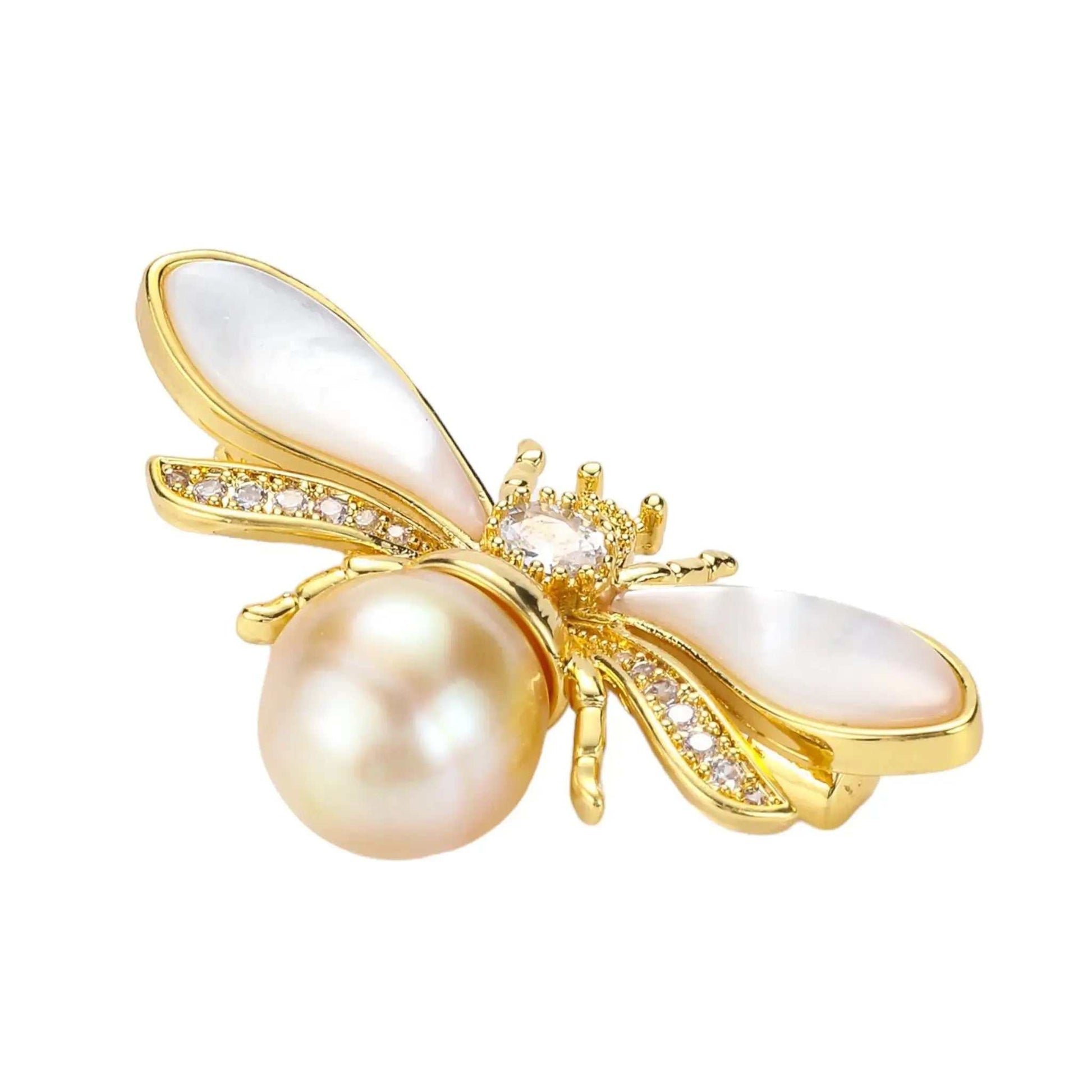 South Sea Golden Pearl Bee Breastpin - Pearl Unique