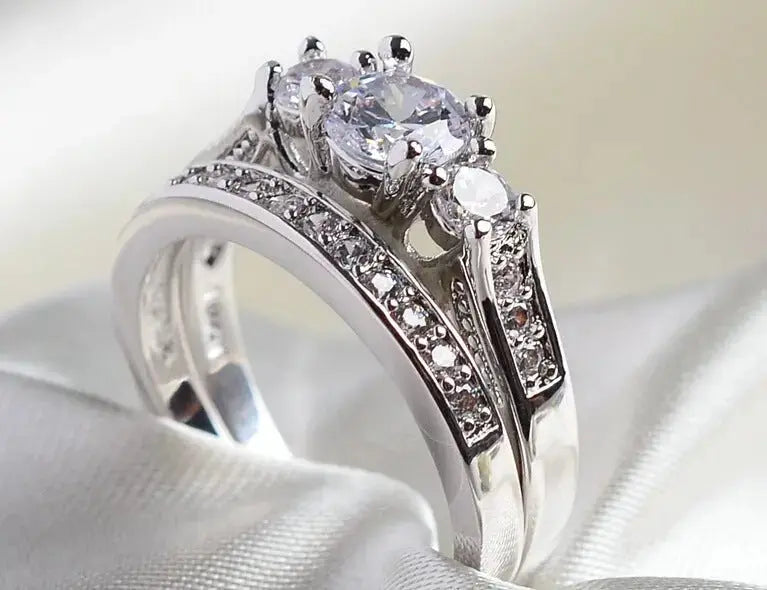 Unity Soul Mate Diamond Rings Couples Jewelry - Pearl Unique