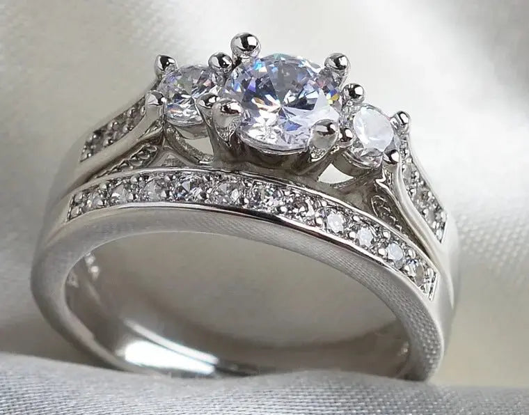 Unity Soul Mate Diamond Rings Couples Jewelry - Pearl Unique