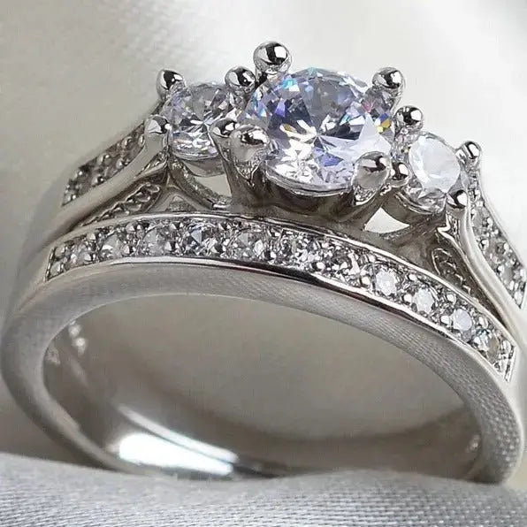 Unity Soul Mate Diamond Rings Couples Jewelry - Pearl Unique