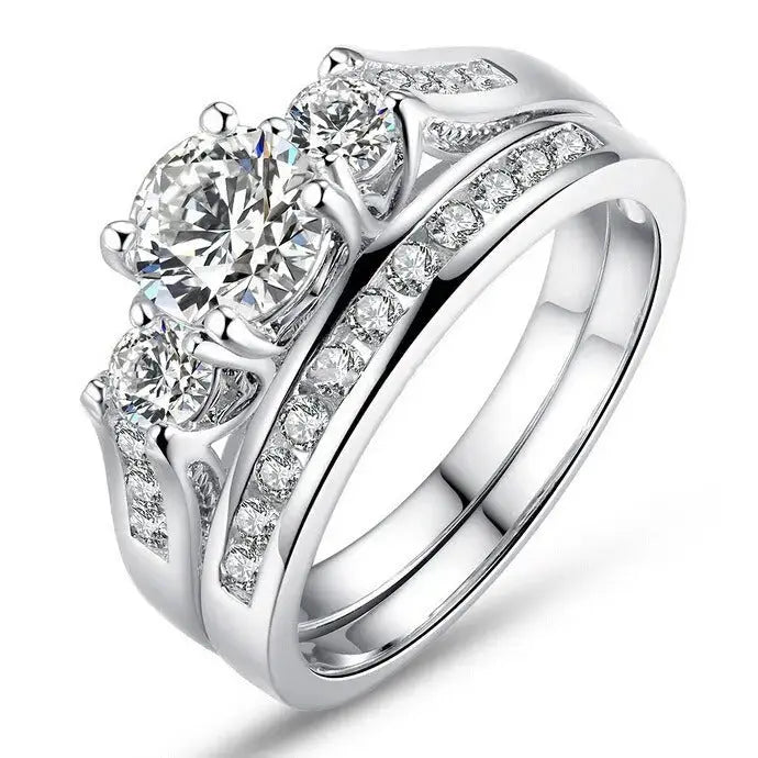 Unity Soul Mate Diamond Rings Couples Jewelry - Pearl Unique