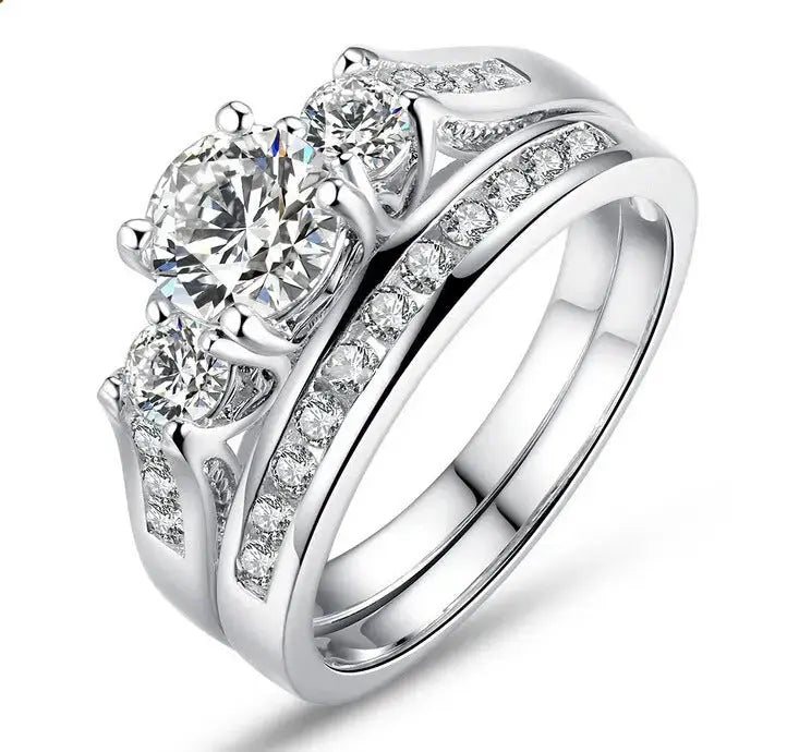 Unity Soul Mate Diamond Rings Couples Jewelry - Pearl Unique