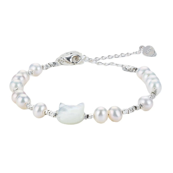 White Cat Shell Pearl Bracelet - Pearl Unique