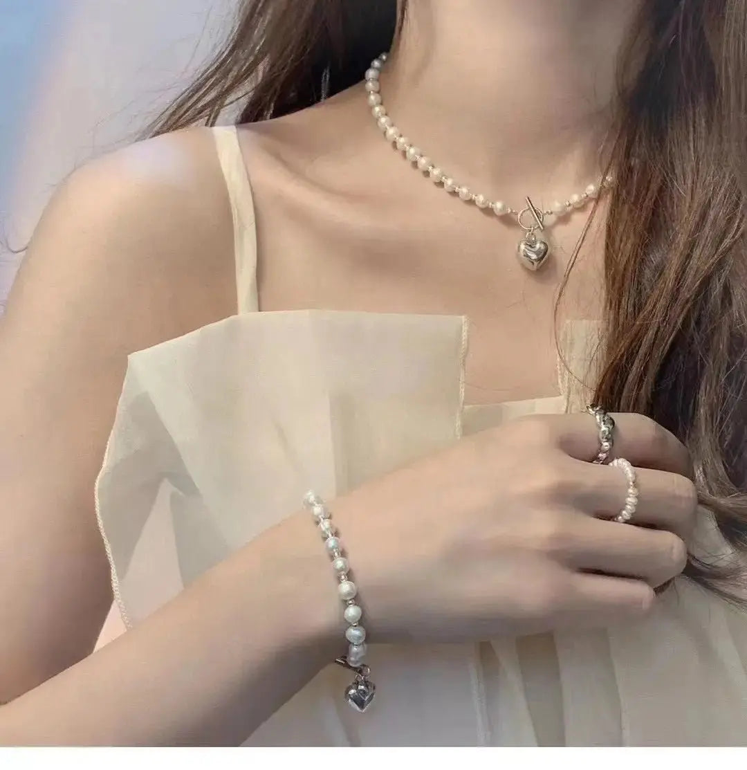 White Oval Shape Freshwater Pearl Necklace - Pearl Unique